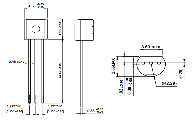 2N2219晶体管尺寸