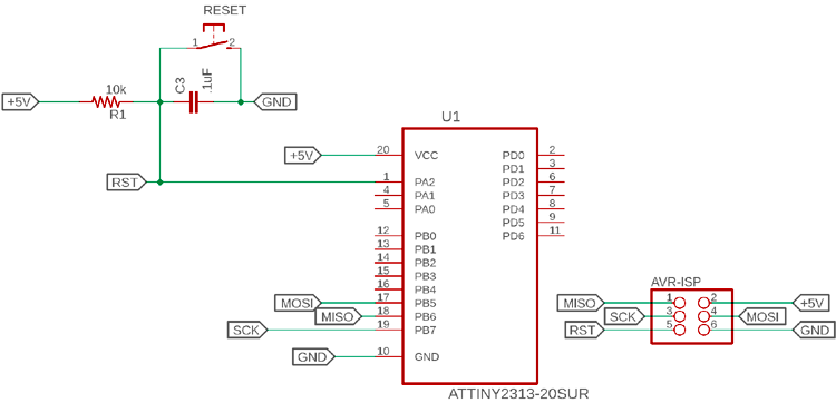 ATTINY2313编程电路