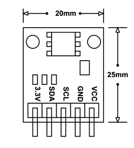 BMP180传感器模块尺寸