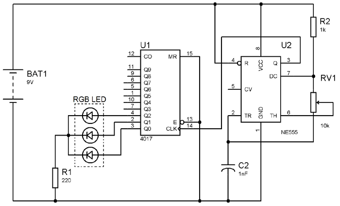 使用RGB LED的电路