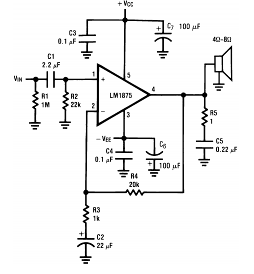 电路采用TDA2050 32W音频功率放大器