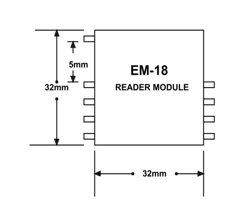 EM18 RFID读卡器模块尺寸