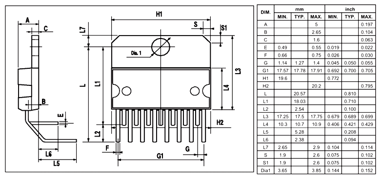 L298 IC尺寸