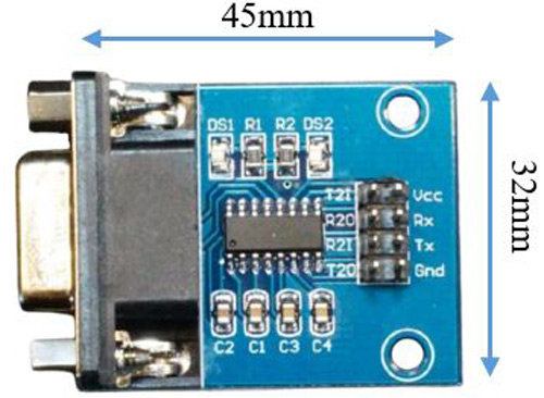 MAX3232-RS232 to TTL转换器模块尺寸