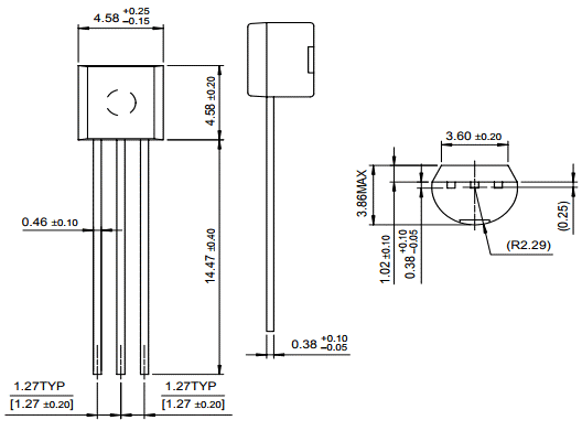 MPSA42 NPN晶体管2D模型