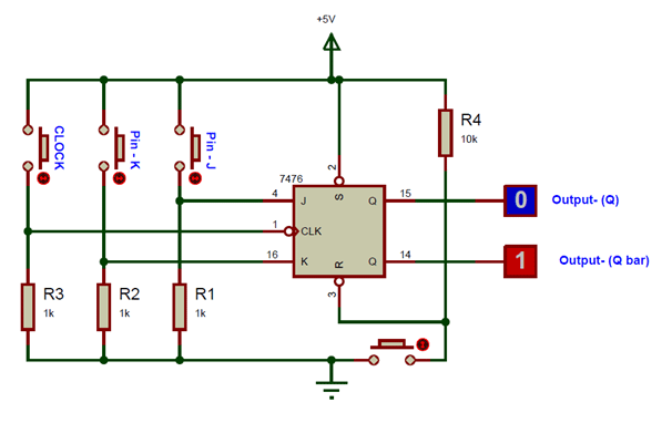 SN7476 JK触发器连接电路