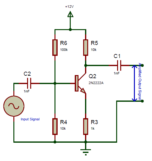 KSP2222A晶体管作为放大器电路