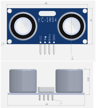 超声波传感器2D模型