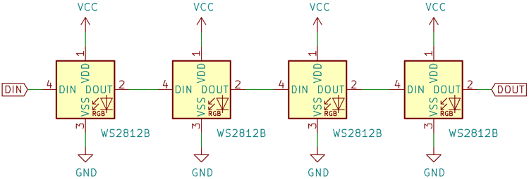 WS2812B LED连接图